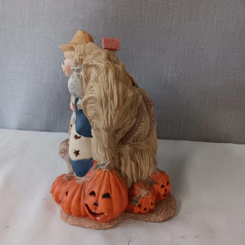 PartyLite Scarecrow Tealight Candle Holder Pumpkin Sunflower Harvest Halloween